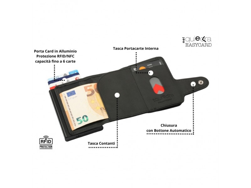 Portafogli EasyCard Nero - Vista 2